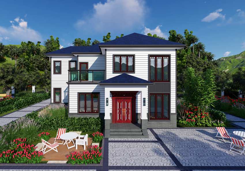 睿婕輕鋼別墅藍(lán)色版本 232平方(圖1) 睿婕輕鋼別墅